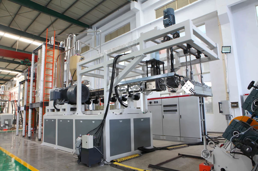 Plastic Sheet/Plate/Board/Film/Floor/ PP/PS/PE/PVC/Pet/EVA/ABS Production Line Hollow Building Template Single Conical Extrusion Making Machine